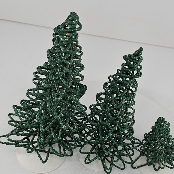 Department 56 Accessory Frosted Zig Zag Trees Set Of 3 Resin Snow Village 52507 - Picture 7 of 8